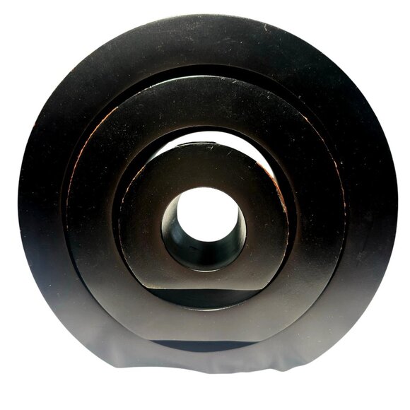 Wooden Nesting Tealight Candle Holders Black Copper Bronze Boho Rustic Decor Set - Picture 3 of 5